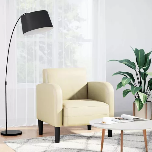 vidaXL krém műbőr kanapé szék karfával 54 cm