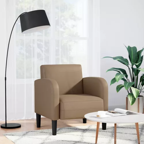 vidaXL kávészínű műbőr kanapé szék karfával 54 cm