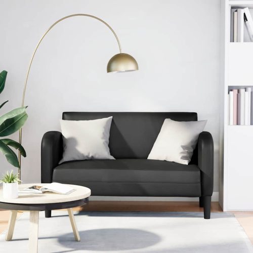 vidaXL fekete műbőr loveseat kanapé 110 cm