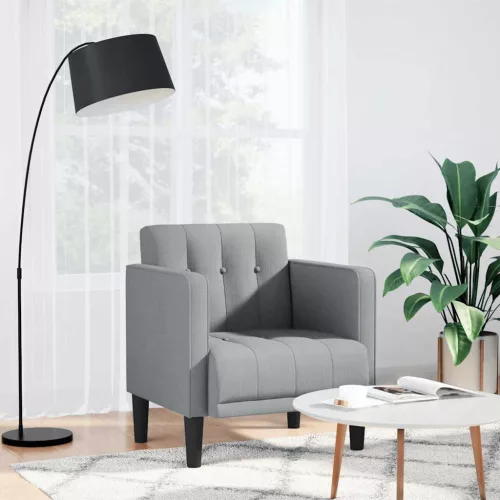 vidaXL világosszürke szövet kanapészék karfás szék 53 cm