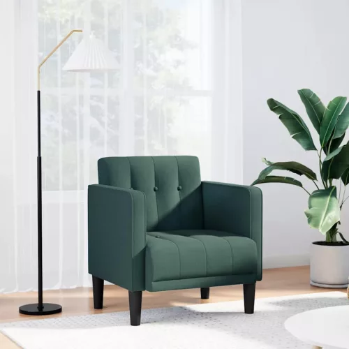 vidaXL sötétzöld szövet kanapészék karfás szék 53 cm