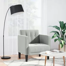   vidaXL világosszürke bársony kanapészék karfás szék 53 cm