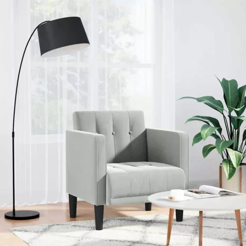 vidaXL világosszürke bársony kanapészék karfás szék 53 cm