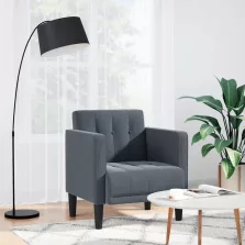   vidaXL sötétszürke bársony kanapészék karfás szék 53 cm