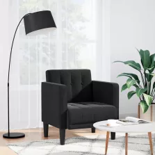 vidaXL fekete bársony kanapészék karfás szék 53 cm