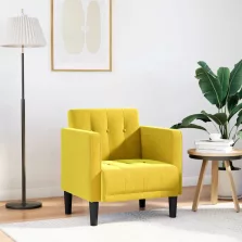 vidaXL sárga bársony kanapészék karfás szék 53 cm