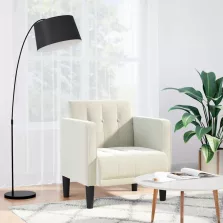 vidaXL krém bársony kanapészék karfás szék 53 cm