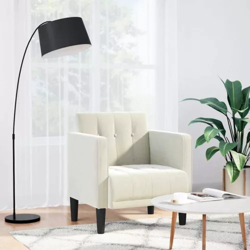 vidaXL krém bársony kanapészék karfás szék 53 cm