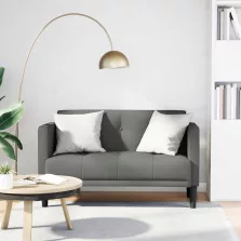 vidaXL sötétszürke szövet loveseat kanapé 111 cm