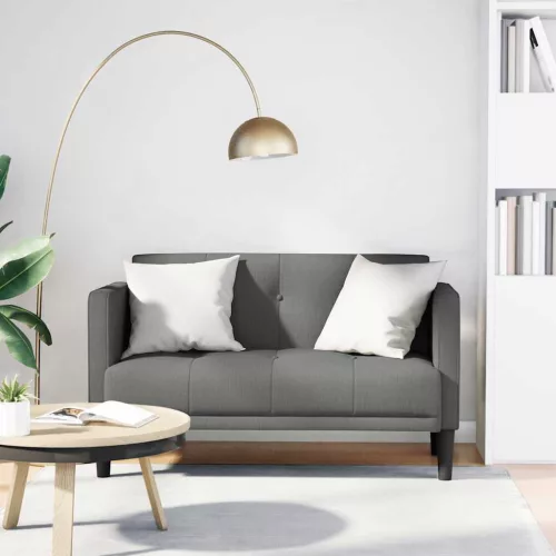 vidaXL sötétszürke szövet loveseat kanapé 111 cm