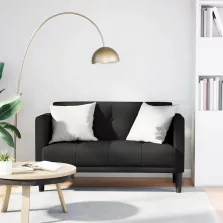 vidaXL fekete szövet loveseat kanapé 111 cm