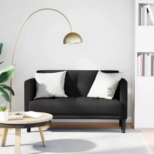 vidaXL fekete szövet loveseat kanapé 111 cm