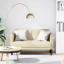 vidaXL krém szövet loveseat kanapé 111 cm
