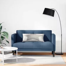 vidaXL kék szövet loveseat kanapé 111 cm