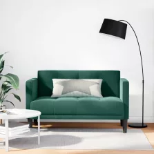 vidaXL sötétzöld bársony loveseat kanapé 111 cm