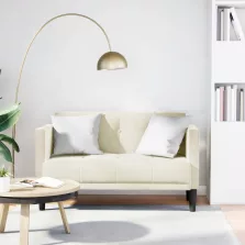vidaXL krém bársony loveseat kanapé 111 cm