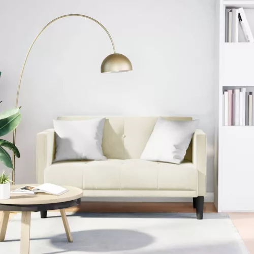 vidaXL krém bársony loveseat kanapé 111 cm