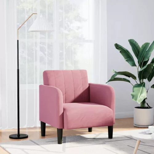 vidaXL rózsaszín bársony kanapészék karfás szék 54 cm