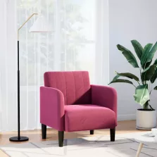 vidaXL bordó bársony kanapészék karfával 54 cm