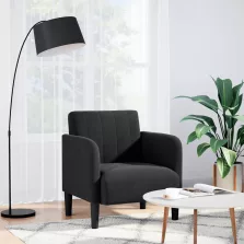 vidaXL fekete bársony kanapészék karfás szék 54 cm