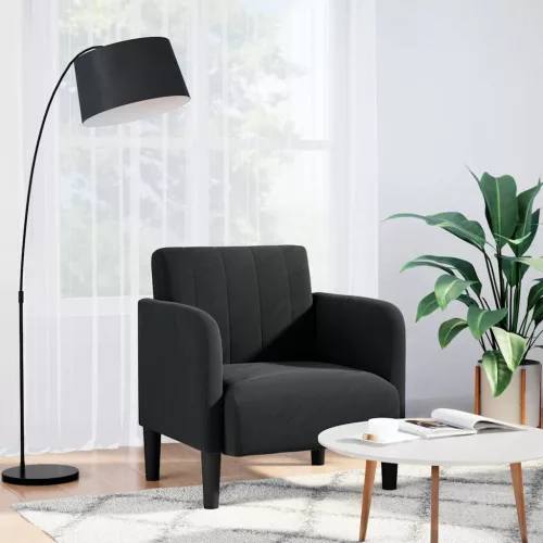 vidaXL fekete bársony kanapészék karfás szék 54 cm