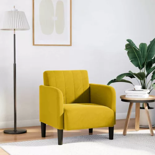 vidaXL sárga bársony kanapészék karfás szék 54 cm