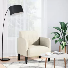 vidaXL krém bársony kanapészék karfás szék 54 cm