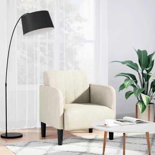 vidaXL krém bársony kanapészék karfás szék 54 cm