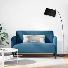 vidaXL kék bársony loveseat kanapé 109 cm