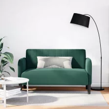 vidaXL sötétzöld bársony loveseat kanapé 109 cm
