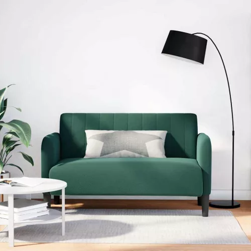 vidaXL sötétzöld bársony loveseat kanapé 109 cm