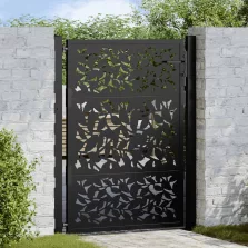   vidaXL Kerti kapu fekete 105x130 cm acél szárnyas kivitelben