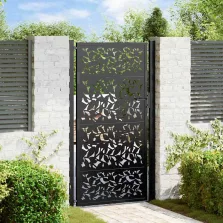 vidaXL fekete kerti kapu 100x175 cm acéllevél mintával