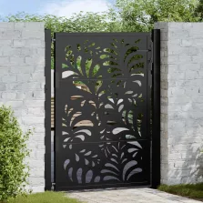   vidaXL Kerti kapu Fekete 105x130 cm Acél hullámos kialakítású