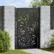   vidaXL fekete acél kerti kapu 100x150 cm hullámmintás acélból