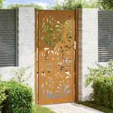   vidaXL kerti kapu 105x205 cm időjárásálló acél hullámos kivitelben