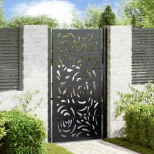   vidaXL antracitszürke négyszögmintás acél kertkapu 105 x 180 cm
