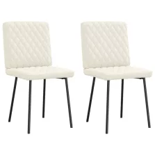 vidaXL 2 db krémszínű bársony étkezőszék