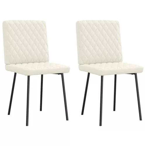 vidaXL 2 db krémszínű bársony étkezőszék