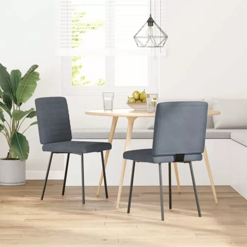 vidaXL 2 db sötétszürke bársony étkezőszék