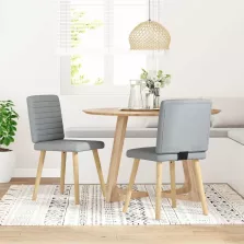 vidaXL 2 db világosszürke szövet étkezőszék