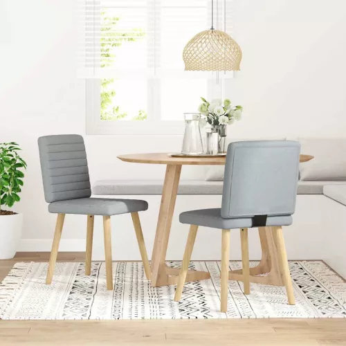 vidaXL 2 db világosszürke szövet étkezőszék