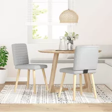 vidaXL étkezőszékek 2 db Felhőszürke szövet