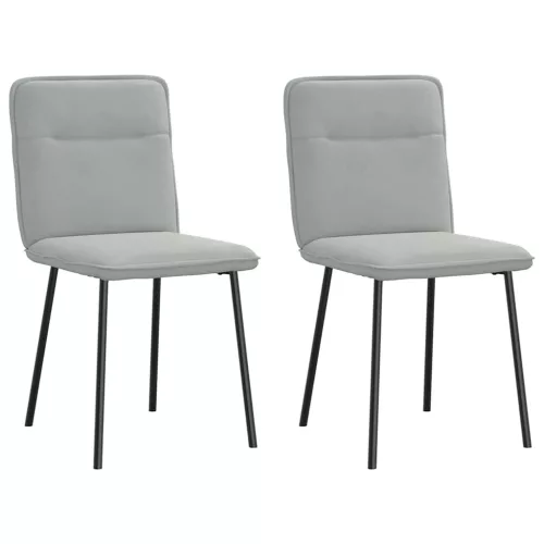 vidaXL 2 db világosszürke bársony étkezőszék