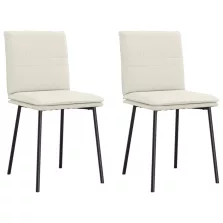 vidaXL 2 db krémszínű bársony étkezőszék