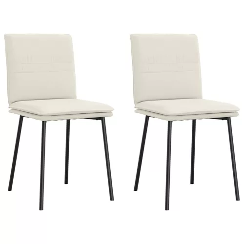 vidaXL 2 db krémszínű bársony étkezőszék