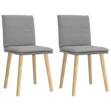 vidaXL 2 db világosszürke szövet étkezőszék