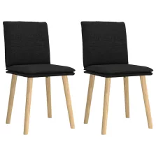 vidaXL 2 db fekete szövet étkezőszék