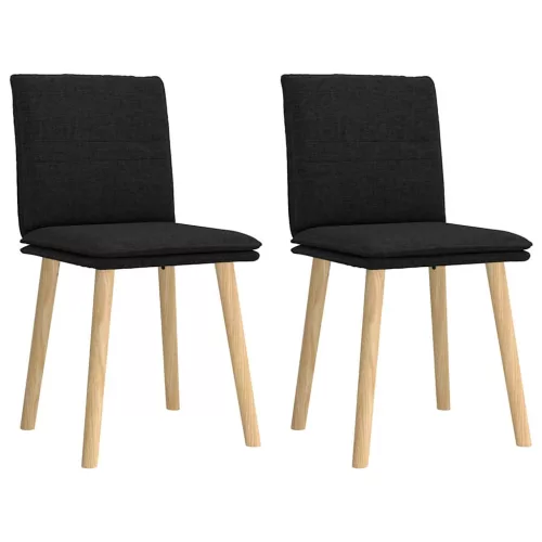 vidaXL 2 db fekete szövet étkezőszék