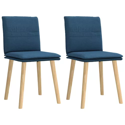 vidaXL 2 db kék szövet étkezőszék